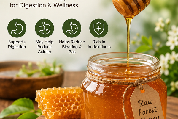 Raw forest honey for gut health and digestion