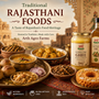 Traditional Rajasthani foods including Dal Baati Churma, Ker Sangri, Gatte and Ghevar with Arth Agro Farms ghee and wood-pressed oils