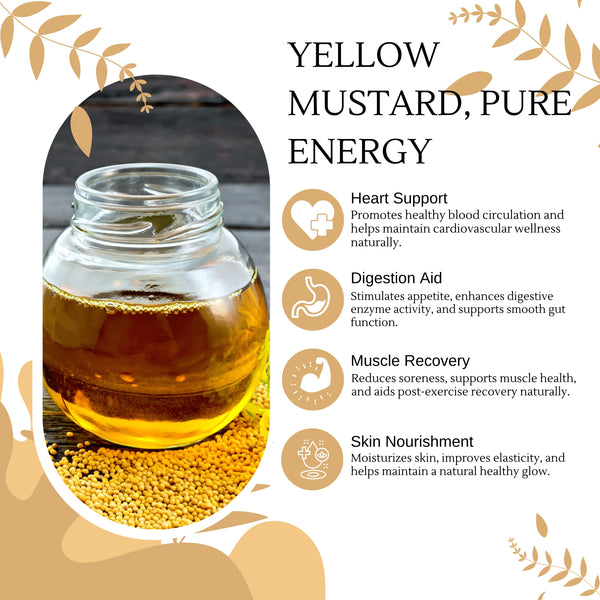 100% Pure Woodpressed Yellow Mustard Oil