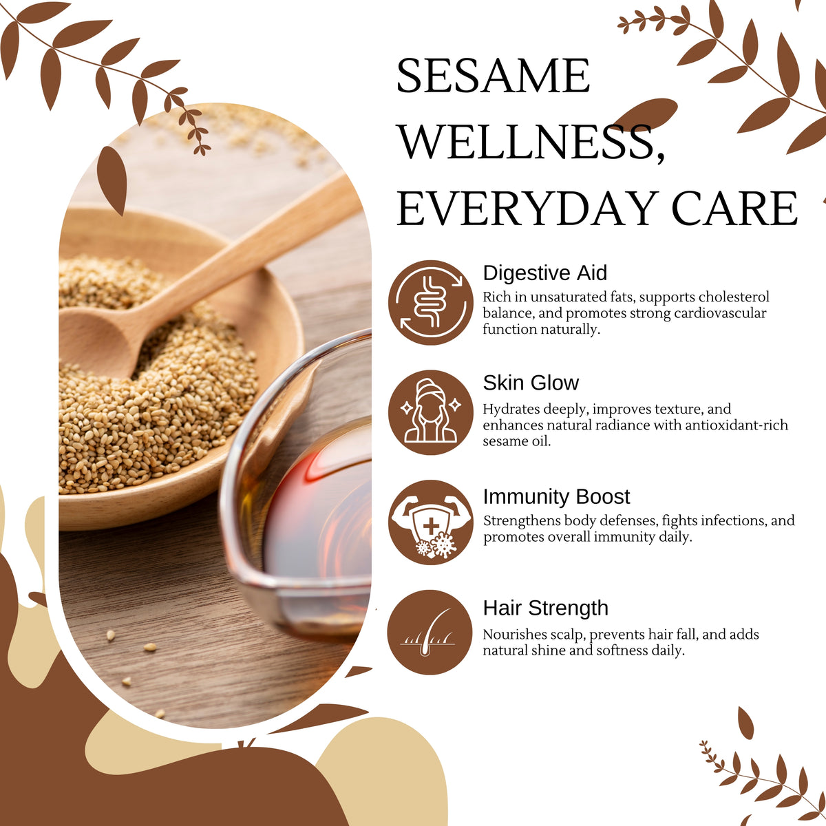 100% Pure Woodpressed Sesame Oil