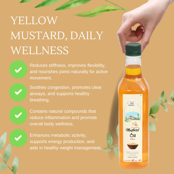 100% Pure Woodpressed Yellow Mustard Oil