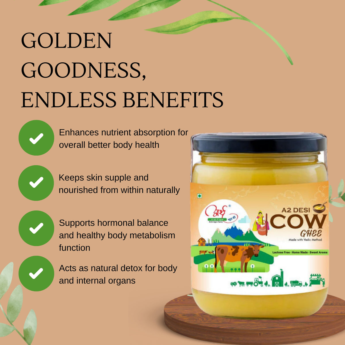 Arth Agro Farms – Pure A2 Desi Cow Ghee | Authentic Bilona Method | Healthy & Organic