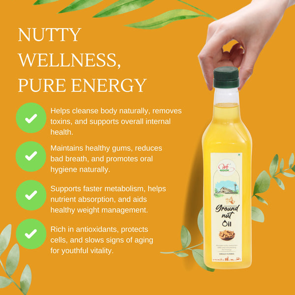 100% Pure Woodpressed Groundnut Oil