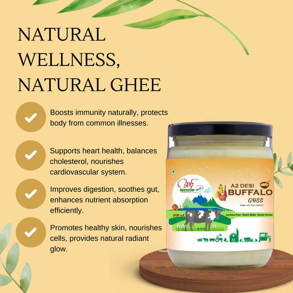 A2 Desi Buffalo Ghee – Rich, Creamy, and Traditionally Hand-Churned