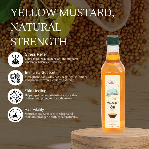 100% Pure Woodpressed Yellow Mustard Oil