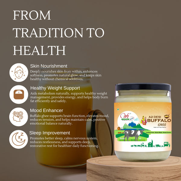 A2 Desi Buffalo Ghee – Rich, Creamy, and Traditionally Hand-Churned