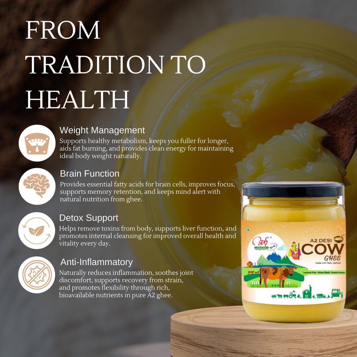 Arth Agro Farms – Pure A2 Desi Cow Ghee | Authentic Bilona Method | Healthy & Organic