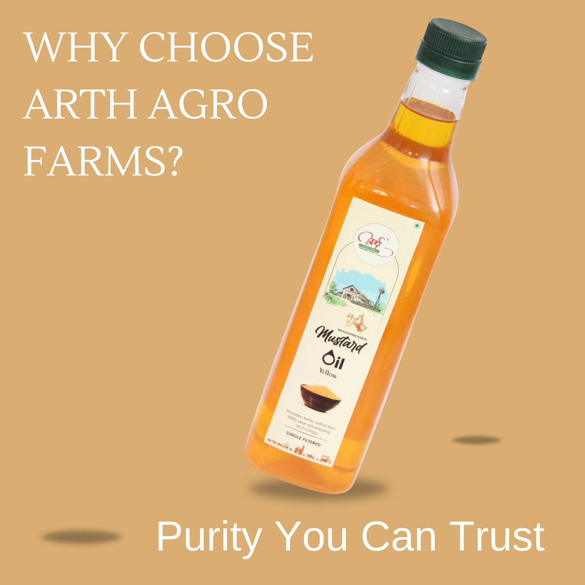 100% Pure Woodpressed Yellow Mustard Oil