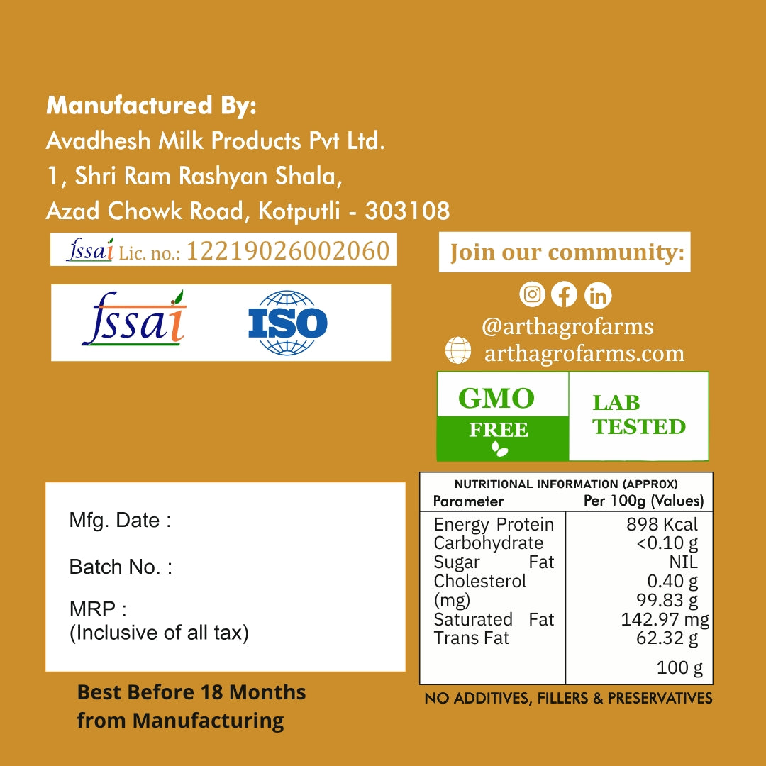 Buy Pure A2 Desi Cow Ghee – Traditional Bilona Method, Farm Fresh