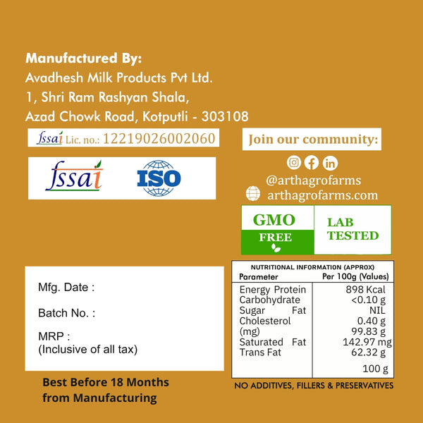 Buy Pure A2 Desi Cow Ghee – Traditional Bilona Method, Farm Fresh