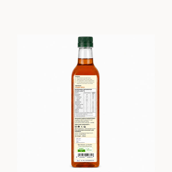 Bottle of syrup with a label on a white background