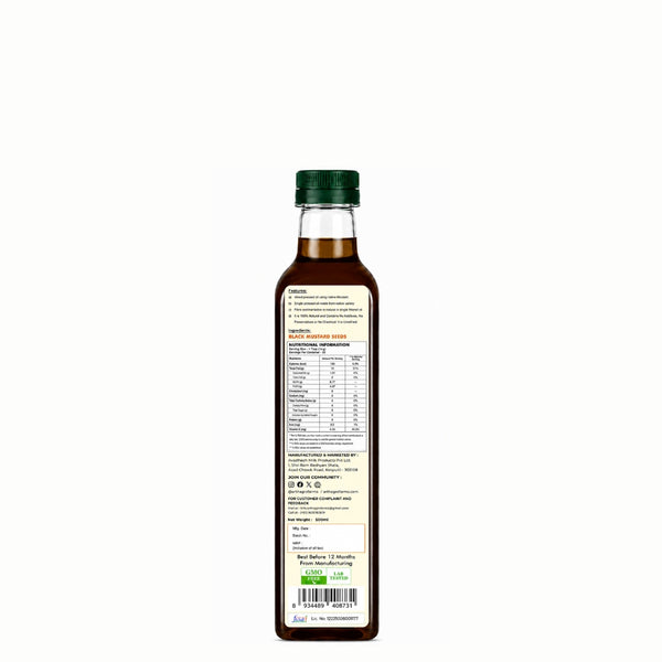 Bottle of olive oil with a label on a white background