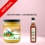 Premium A2 Desi Cow Bilona Ghee (1KG) & Wood-Pressed Sesame Oil (1KG) Combo