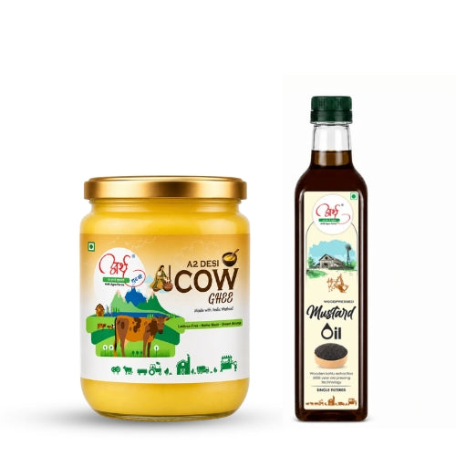 Cooking Special Combo 1 Cow Ghee 500ml and Black Mustard Oil 1 Ltr