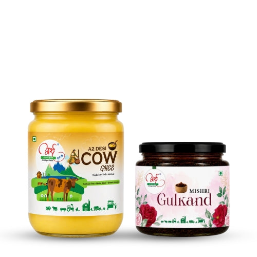 Gut Improving Combo Cow Ghee 500ml and Mishri Gulkand 300gm