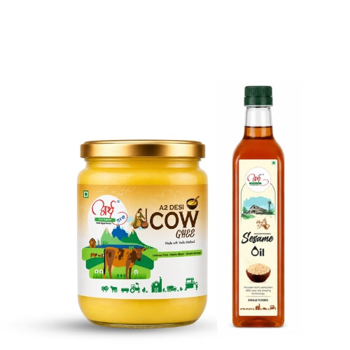 Cooking Special Combo 4 Cow Ghee 500ml and Sesame Oil 1 Ltr