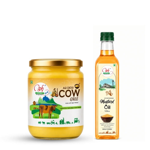 Cooking Special Combo 2 Cow Ghee 500ml and Yellow Mustard Oil 1 Ltr
