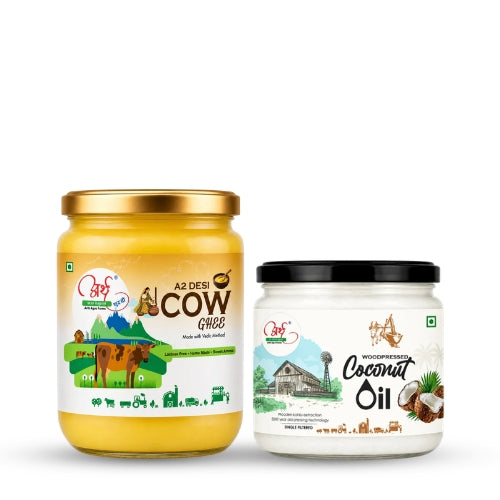 Nourishment Combo Cow Ghee 500ml and Coconut Oil 300ml